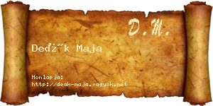 Deák Maja névjegykártya