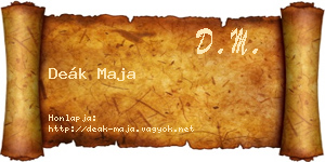 Deák Maja névjegykártya